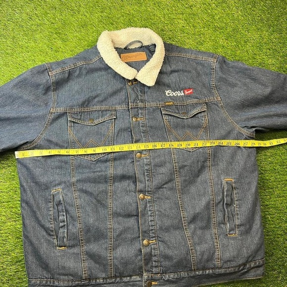 Coors Banquet Wrangler dark blue denim jacket with sherpa lining size XL - Picture 5 of 8
